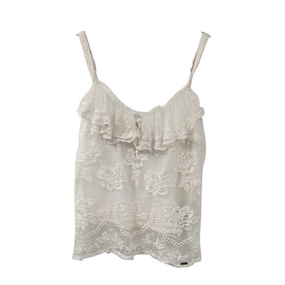 Abercrombie White Spaghetti Strap Sleeveless Tank Top Womens Size Extra Large XL - Picture 1 of 3